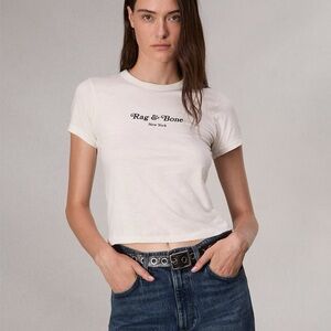 RAG & BONE Mini Script Rib Tee XXS
